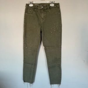 HIGH WAISTED OLIVE GREEN MOSSIMO SUPPLY CO. JEANS